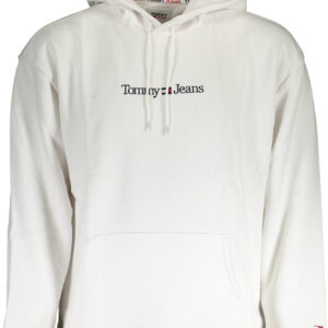 TOMMY HILFIGER MEN'S WHITE ZIPPED SWEATSHIRT