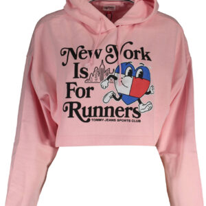 TOMMY HILFIGER PINK WOMEN'S SWEATSHIRT WITHOUT ZIP