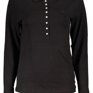 TOMMY HILFIGER WOMEN'S LONG SLEEVE POLO SHIRT BLACK