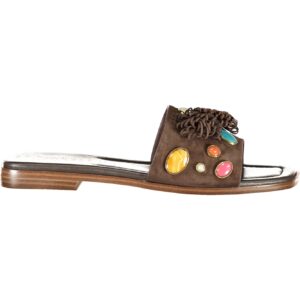 TWINSET WOMEN'S BROWN SLIPPER FOOTWEAR