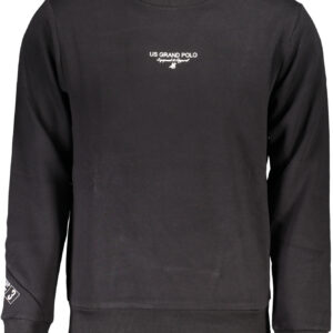 US GRAND MEN'S BLACK ZIP-UP SWEATSHIRT