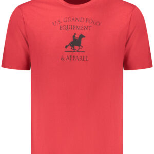 US GRAND MEN'S SHORT-SLEEVED RED T-SHIRT