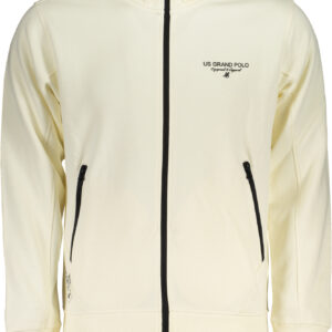 US GRAND MEN'S WHITE ZIP-UP SWEATSHIRT