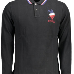 US POLO MEN'S LONG SLEEVED POLO BLACK