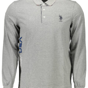 US POLO SHIRT LONG SLEEVE MEN'S GRAY