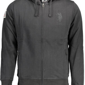 US POLO SWEATSHIRT WITH ZIP BLACK MAN