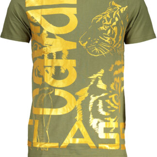 CAVALLI CLASS GREEN MEN'S SHORT SLEEVED T-SHIRT