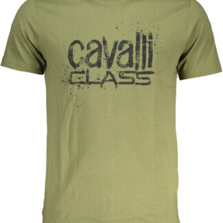 CAVALLI CLASS GREEN MEN'S SHORT SLEEVED T-SHIRT