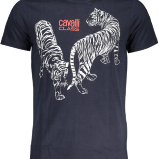 CAVALLI CLASS MEN'S SHORT SLEEVED T-SHIRT BLUE