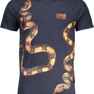 CAVALLI CLASS MEN'S SHORT SLEEVED T-SHIRT BLUE