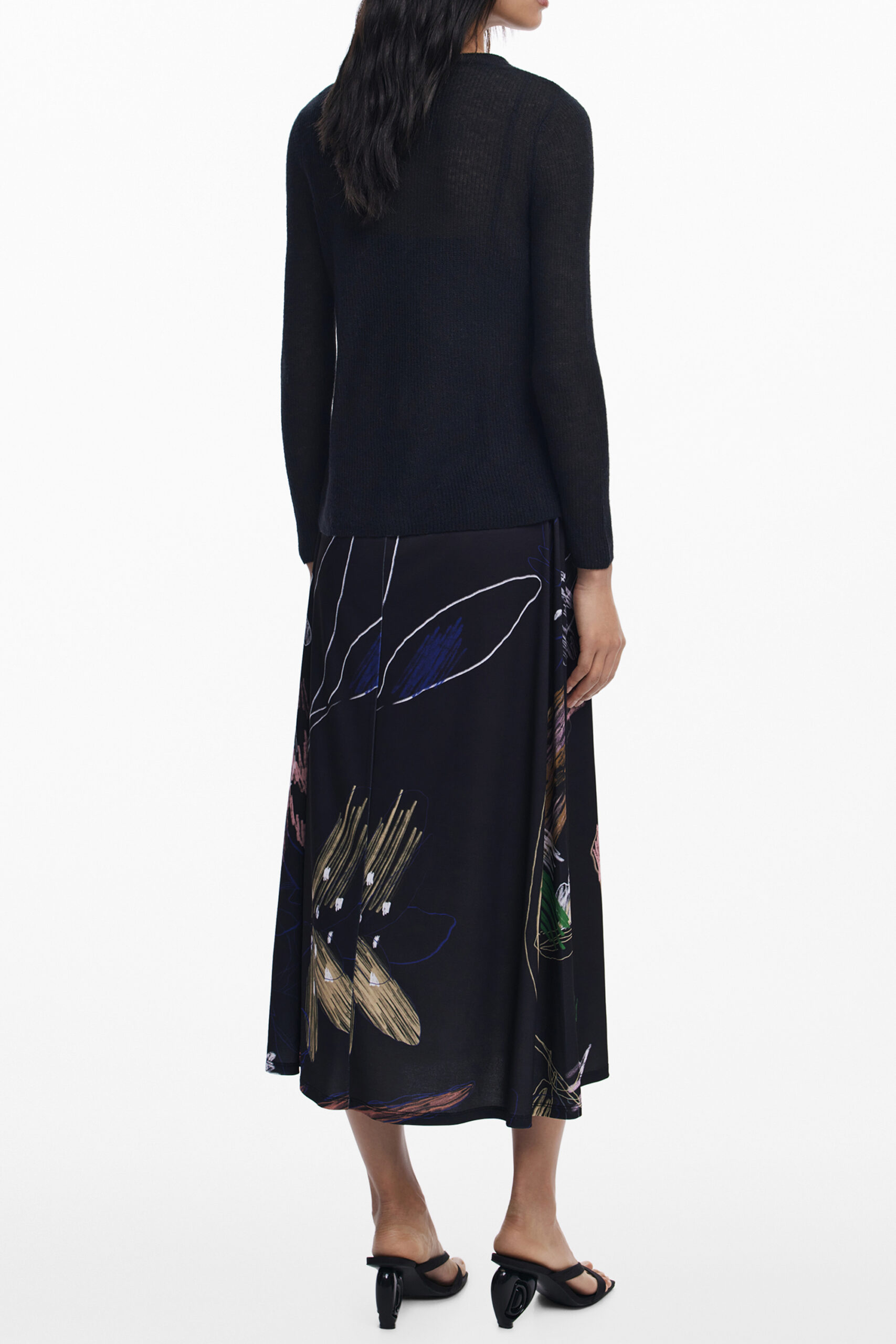 DESIGUAL WOMEN'S LONG BLACK DRESS - Afbeelding 2