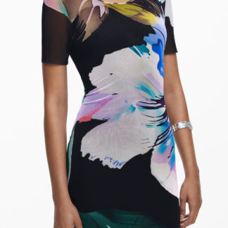 DESIGUAL WOMEN'S LONG BLACK DRESS