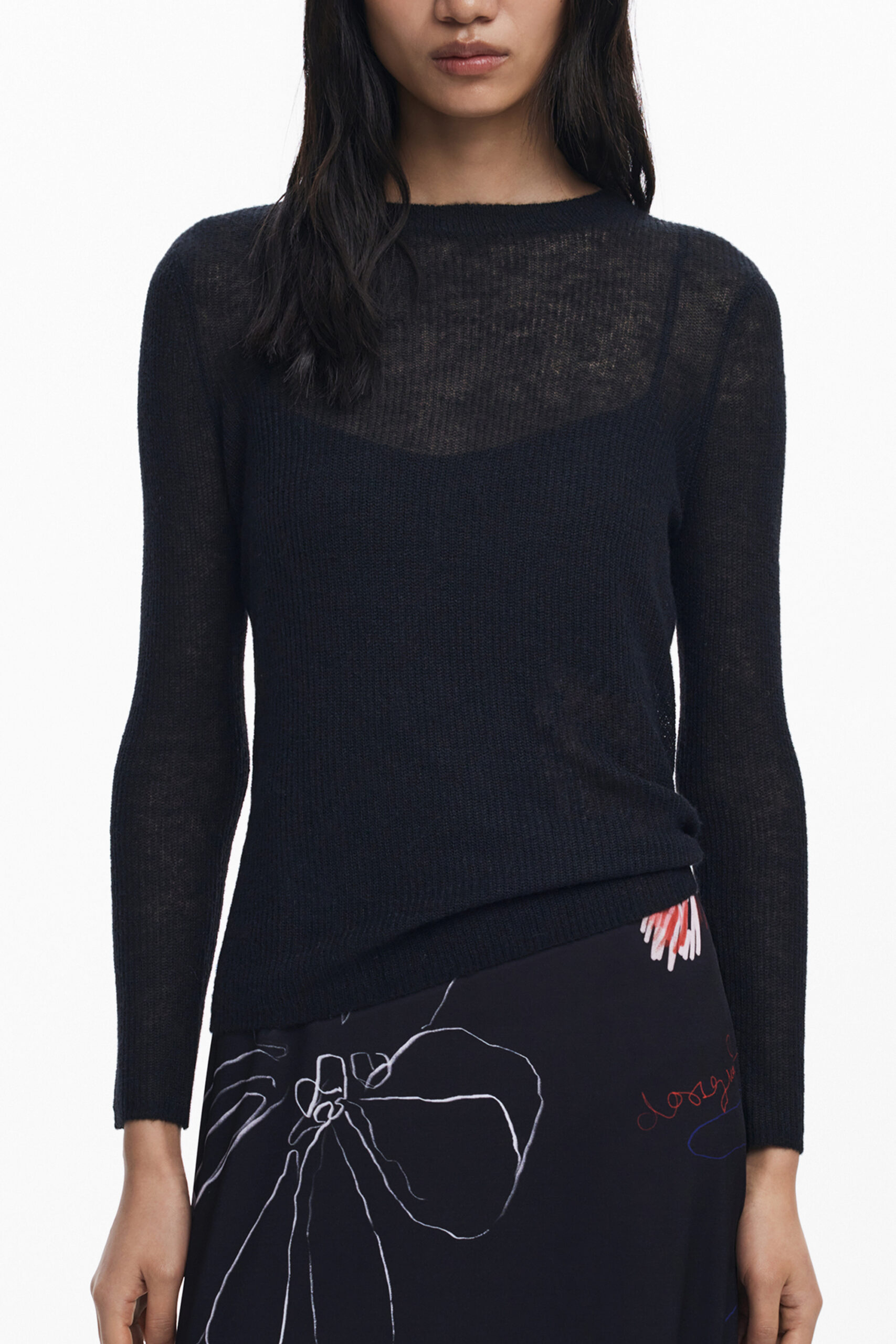 DESIGUAL WOMEN'S LONG BLACK DRESS