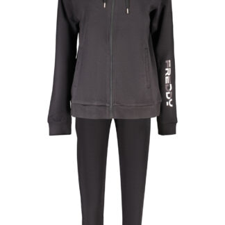 FREDDY WOMEN'S BLACK ZIP-UP SWEATSHIRT