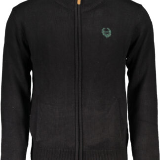 GIAN MARCO VENTURI MEN'S BLACK CARDIGAN