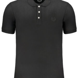 GIAN MARCO VENTURI MEN'S BLACK SHORT SLEEVED POLO SHIRT
