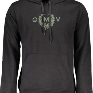 GIAN MARCO VENTURI MEN'S BLACK ZIP-LESS SWEATSHIRT