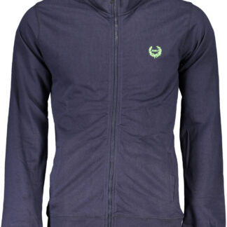GIAN MARCO VENTURI MEN'S BLUE ZIP-UP SWEATSHIRT