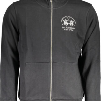 LA MARTINA MEN'S BLACK ZIPPED SWEATSHIRT