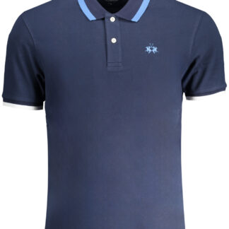 LA MARTINA MEN'S BLUE SHORT SLEEVED POLO SHIRT