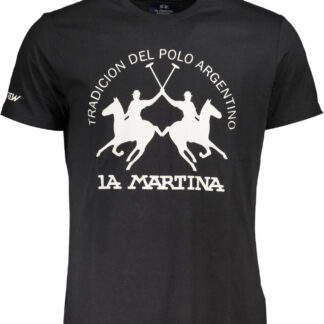 LA MARTINA MEN'S SHORT SLEEVE T-SHIRT BLACK