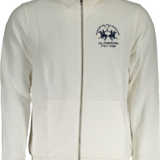 LA MARTINA MEN'S WHITE ZIP-UP SWEATSHIRT