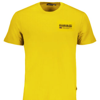 NAPAPIJRI YELLOW MEN'S SHORT SLEEVED T-SHIRT