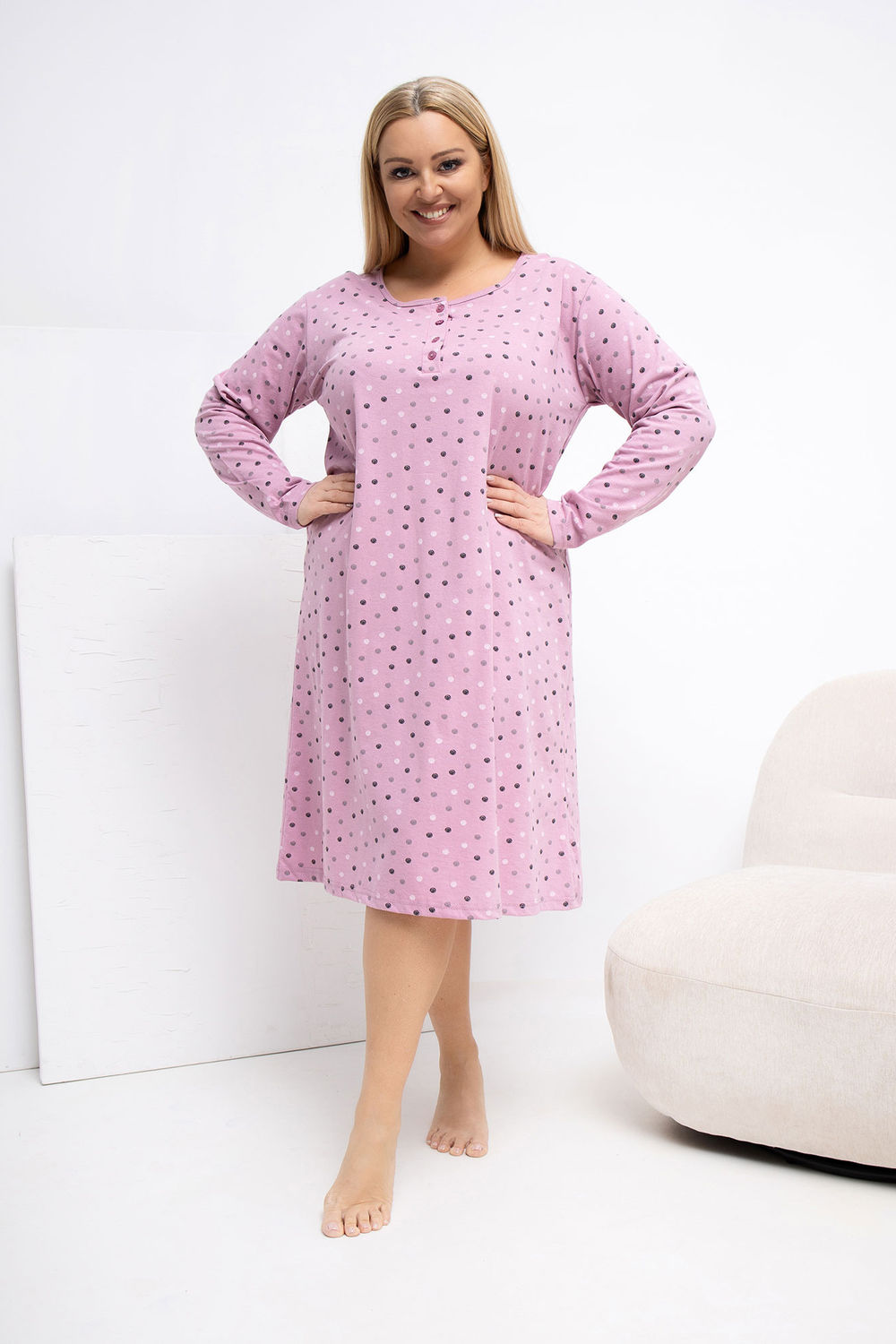 Nachtjapon Plus Size model 223303 Forever Pink - Afbeelding 2