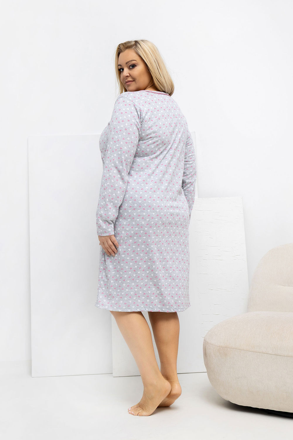 Nachtjapon Plus Size model 223309 Forever Pink - Afbeelding 3