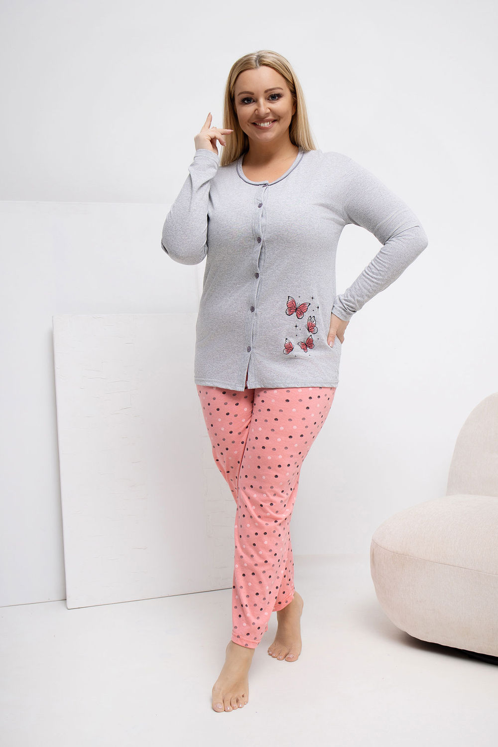 Plus Size Pyjama model 223305 Forever Pink - Afbeelding 2