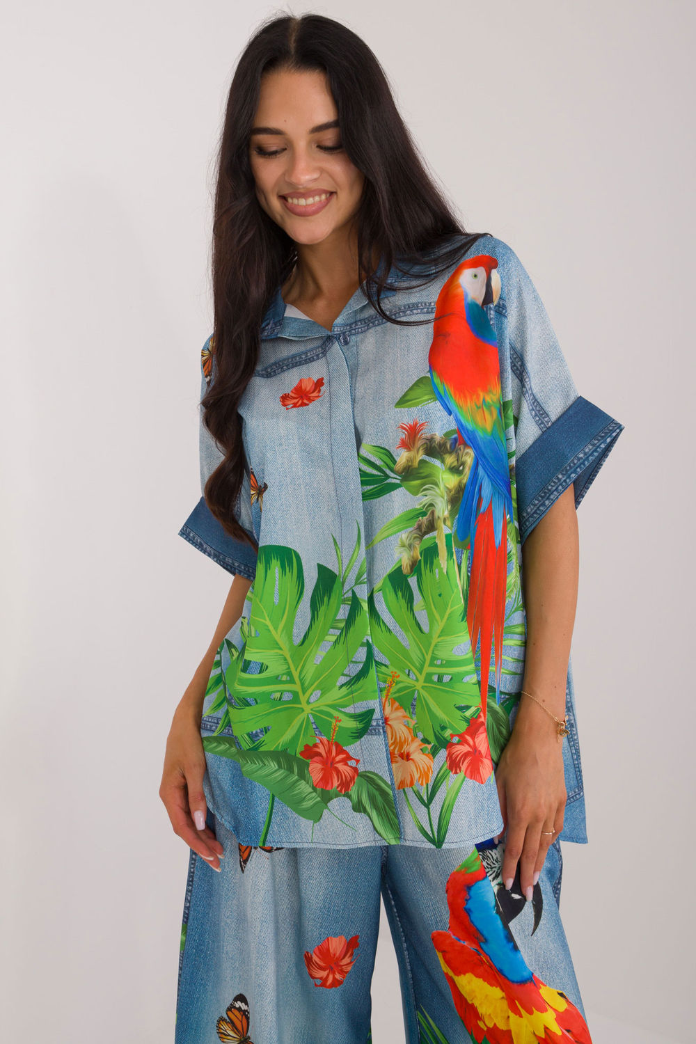 Overhemd met korte mouwen model 198371 Italy Moda