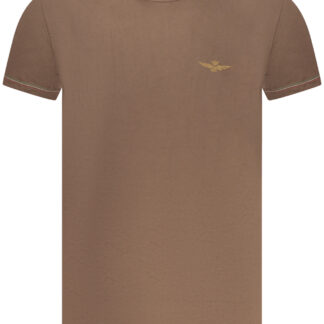 AERONAUTICA MILITARE MEN'S BROWN OUTERWEAR T-SHIRT