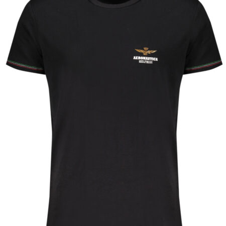 AERONAUTICA MILITARE BLACK MEN'S OUTDOOR T-SHIRT