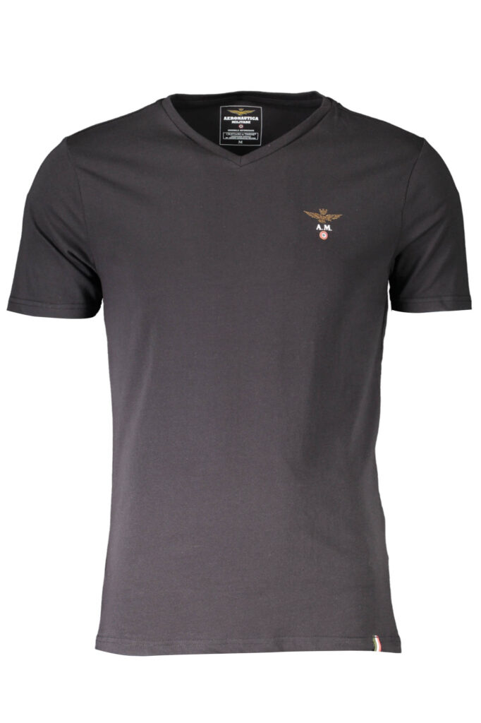 AERONAUTICA MILITARE BLACK MEN'S OUTERWEAR T-SHIRT