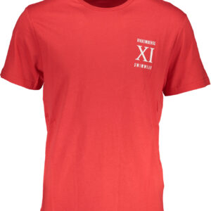 BIKKEMBERGS MEN'S RED SHORT SLEEVE T-SHIRT