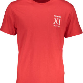 BIKKEMBERGS MEN'S RED SHORT SLEEVE T-SHIRT