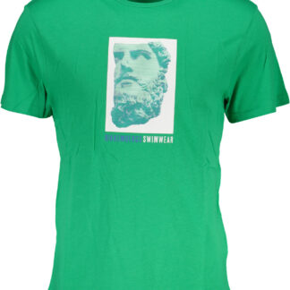 BIKKEMBERGS GREEN MEN'S SHORT SLEEVE T-SHIRT
