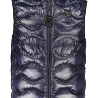 BLAUER APPAREL MEN'S BLUE SLEEVELESS JACKET