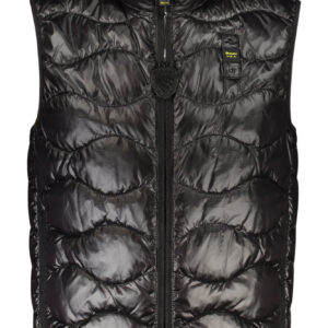 BLAUER APPAREL MEN'S BLACK SLEEVELESS JACKET