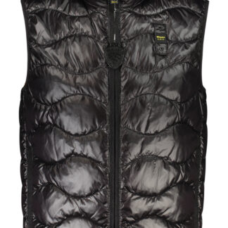BLAUER APPAREL MEN'S BLACK SLEEVELESS JACKET