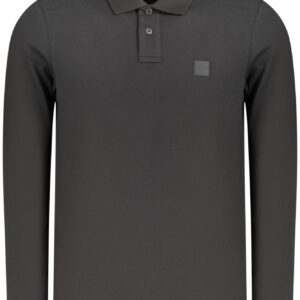 BOSS MEN'S LONG-SLEEVED POLO SHIRT BLACK