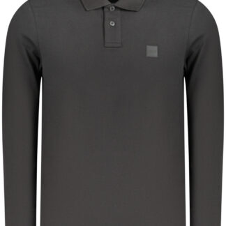 BOSS MEN'S LONG-SLEEVED POLO SHIRT BLACK