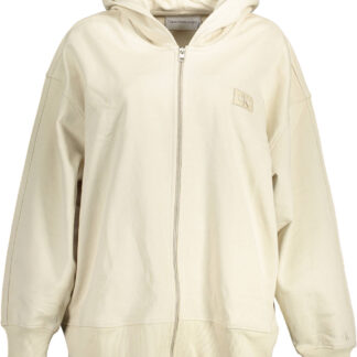 CALVIN KLEIN SWEATSHIRT WITH ZIP WOMAN BEIGE