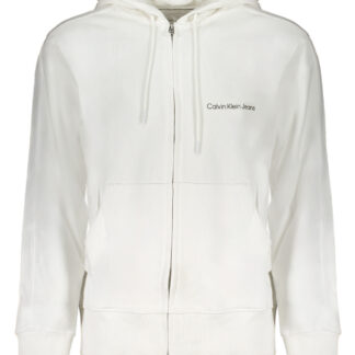 CALVIN KLEIN MEN'S WHITE ZIP SWEATSHIRT
