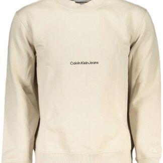CALVIN KLEIN MEN'S BEIGE ZIPLESS SWEATSHIRT