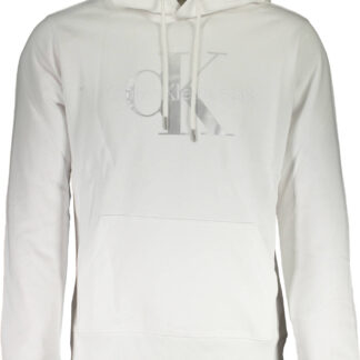 CALVIN KLEIN WHITE MEN'S SWEATSHIRT WITHOUT ZIP