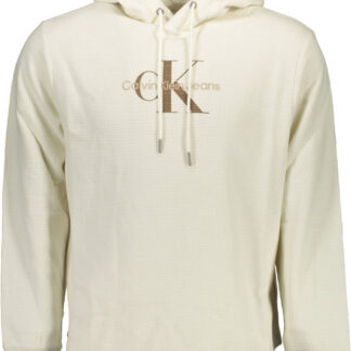 CALVIN KLEIN WHITE MEN'S SWEATSHIRT WITHOUT ZIP