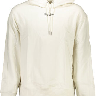 CALVIN KLEIN WHITE MEN'S SWEATSHIRT WITHOUT ZIP