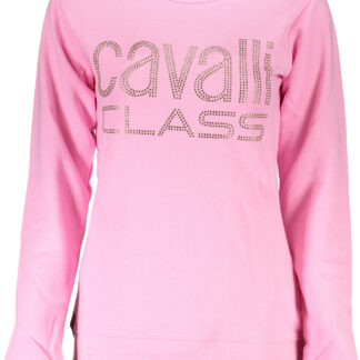 CAVALLI CLASS WOMEN'S PINK SWEATSHIRT WITHOUT ZIP