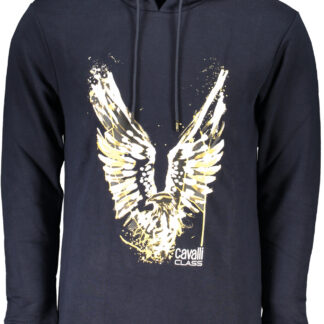 CAVALLI CLASS MEN'S BLUE ZIPLESS SWEATSHIRT